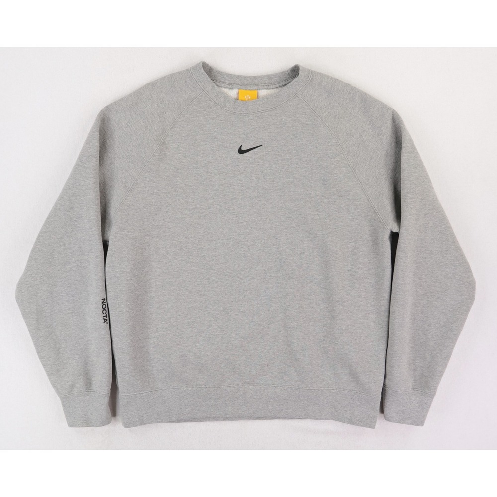 Nike Nocta Fleece CS Crewneck Mens Large Grey FN8160-063 Pullover Sweatshirt